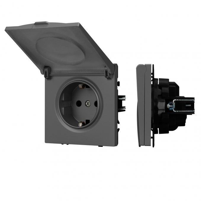 Механизм розетки влагозащищённый SCT-NOBE-MCP-SFPL-GR (230V, 16A), Arlight, 054283, изображение 1 Механизм розетки влагозащищённый SCT-NOBE-MCP-SFPL-GR (230V, 16A), Arlight, 054283, изображение 1