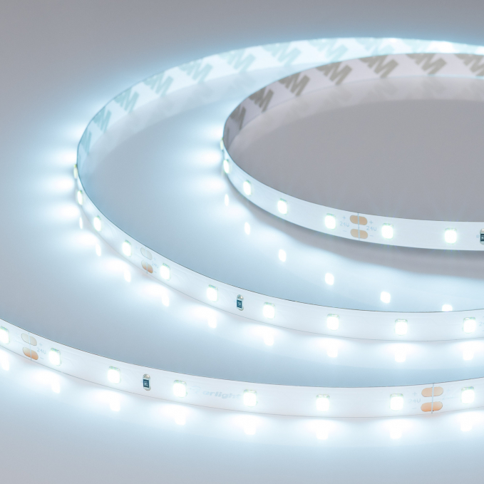 Светодиодная лента RT-A60-8mm 24V Ice Blue (4.8 W/m, IP20, 5m), Arlight, 055376, изображение 1 Светодиодная лента RT-A60-8mm 24V Ice Blue (4.8 W/m, IP20, 5m), Arlight, 055376, изображение 1