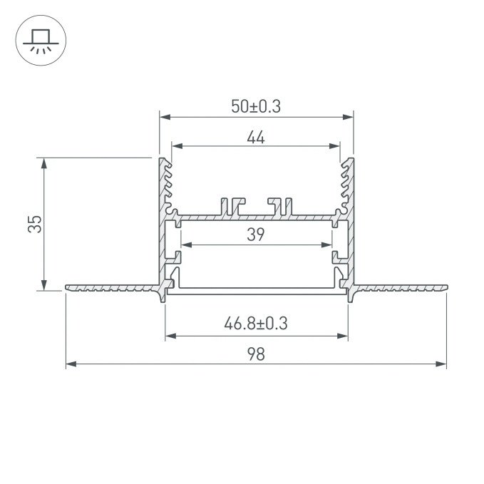 Профиль SL-LINIA45-FANTOM-2000 ANOD, Arlight, 027160, изображение 3 Профиль SL-LINIA45-FANTOM-2000 ANOD, Arlight, 027160, изображение 3