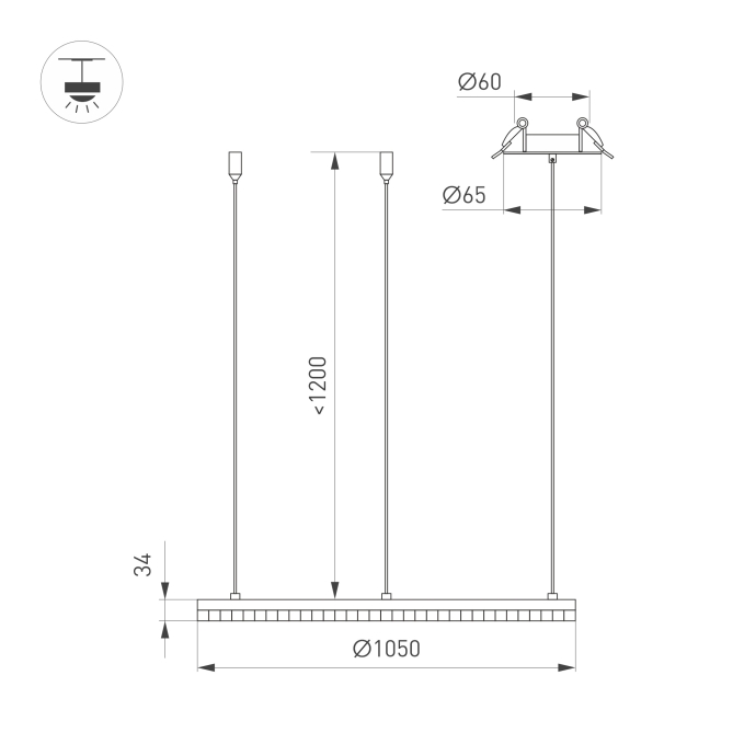 Светильник SP-DIAMOND-R1050-60W Day4000 (BK, 45 deg, 230V, TRIAC), Arlight, 054489, изображение 6