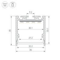 Профиль SL-LINE-3535-2000 BLACK (BY), Arlight, 062591