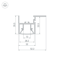 Профиль FOLED-CEIL-SIDE-2000, Arlight, 023864