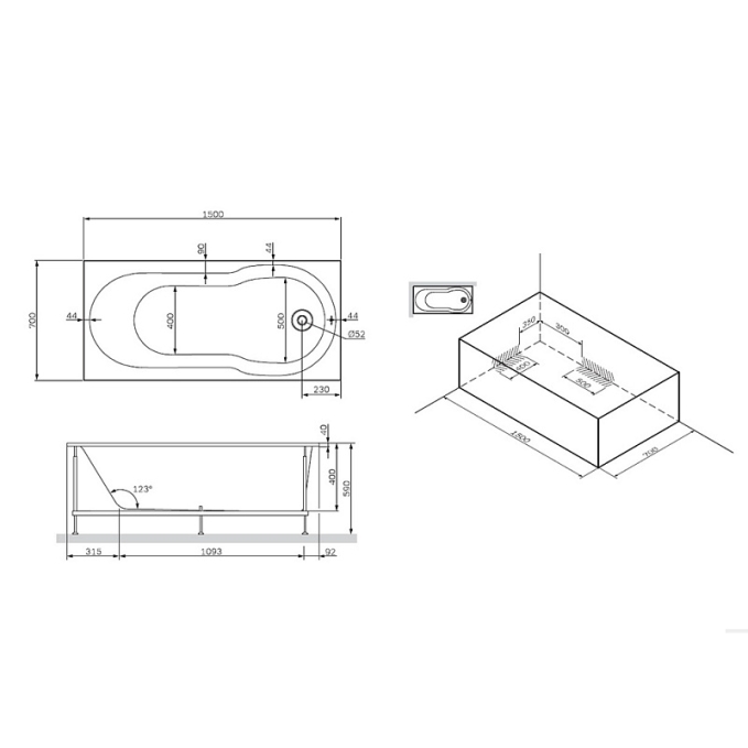 Каркас для ванны AM.PM X-Joy W88A-150-070W-R Каркас для ванны AM.PM X-Joy W88A-150-070W-R