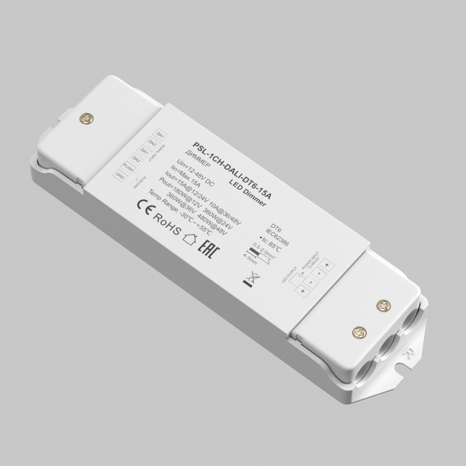 Диммер DALI DT6 одноканальный 12-48В 15A 480Вт, 721001, изображение 1