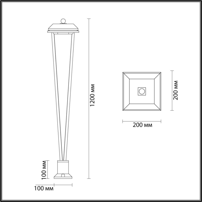 Уличный светильник IP65 LED 12W 4000K AC85-265V BEARITZ NATURE ODL24 000 ODEON LIGHT 6655/12GA, схема товара Уличный светильник IP65 LED 12W 4000K AC85-265V BEARITZ NATURE ODL24 000 ODEON LIGHT 6655/12GA, схема товара