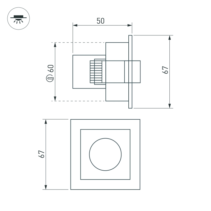 Светильник MS-ORIENT-BUILT-TURN-TC-S67x67-3W Warm3000 (BK-BK, 30 deg, 230V), Arlight, 037206, изображение 4 Светильник MS-ORIENT-BUILT-TURN-TC-S67x67-3W Warm3000 (BK-BK, 30 deg, 230V), Arlight, 037206, изображение 4