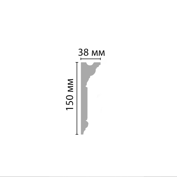 Карниз, плинтус потолочный Decomaster D214-115 ДМ, 150x38x2000 мм Карниз, плинтус потолочный Decomaster D214-115 ДМ, 150x38x2000 мм