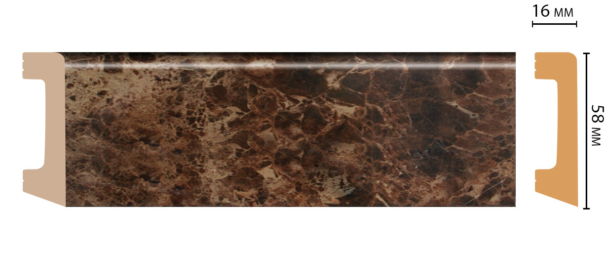 Плинтус напольный Decomaster D234-713ДМ, 58x16x2400 мм Плинтус напольный Decomaster D234-713ДМ, 58x16x2400 мм