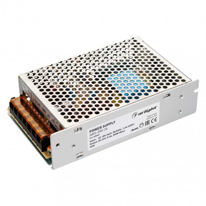Блок питания ARS-200-24 (24V, 8.3A, 200W), Arlight, 025401, изображение 1 Блок питания ARS-200-24 (24V, 8.3A, 200W), Arlight, 025401, изображение 1