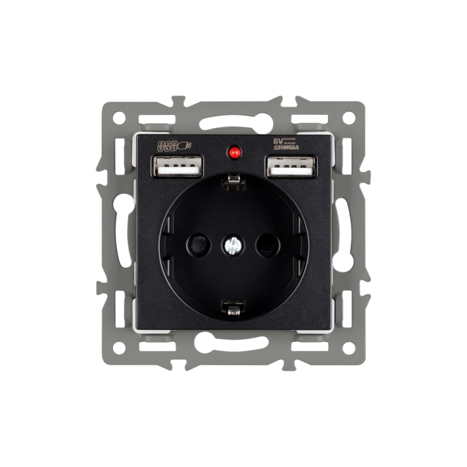 Механизм розетки с USB зарядкой SCT-MUAA-PL-BK (250V, 16A), Arlight, 043734, изображение 3 Механизм розетки с USB зарядкой SCT-MUAA-PL-BK (250V, 16A), Arlight, 043734, изображение 3