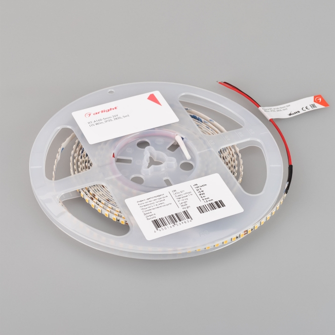 Светодиодная лента RT-A160-5mm 24V Warm3500 (15 W/m, IP20, 2835, 5m), Arlight, 040532, изображение 2 Светодиодная лента RT-A160-5mm 24V Warm3500 (15 W/m, IP20, 2835, 5m), Arlight, 040532, изображение 2