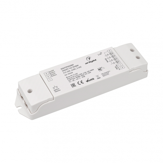 Контроллер SMART-K2-RGBW (12-24V, 4x5A, 2.4G), Arlight, 022668, изображение 1 Контроллер SMART-K2-RGBW (12-24V, 4x5A, 2.4G), Arlight, 022668, изображение 1