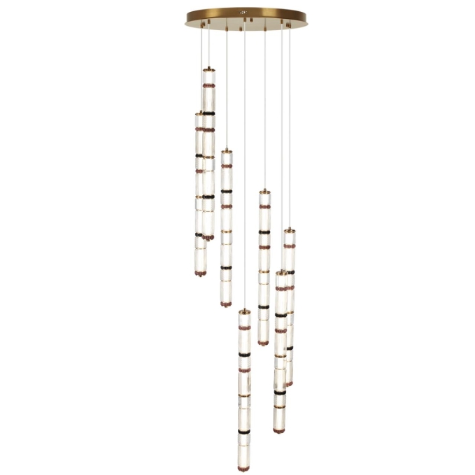 Люстра каскадная LED 210W (30W*7) 4000K COLLIER L-VISION Люстра 043 ODEON LIGHT 5455/210L, фото на белом фоне