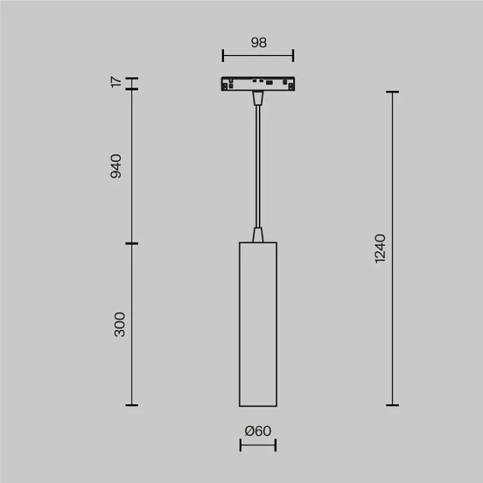 Трековый подвесной светильник Фокус / Focus Led S35, Maytoni, TR016-2-12W4K-B-1 Трековый подвесной светильник Фокус / Focus Led S35, Maytoni, TR016-2-12W4K-B-1