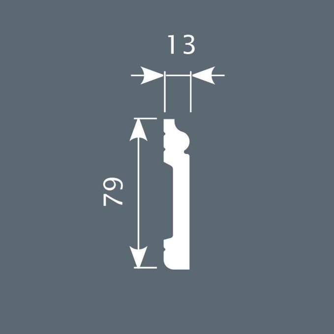 Плинтус Cosca Decor PX002, 79х13x2000 мм, Экополимер Плинтус Cosca Decor PX002, 79х13x2000 мм, Экополимер