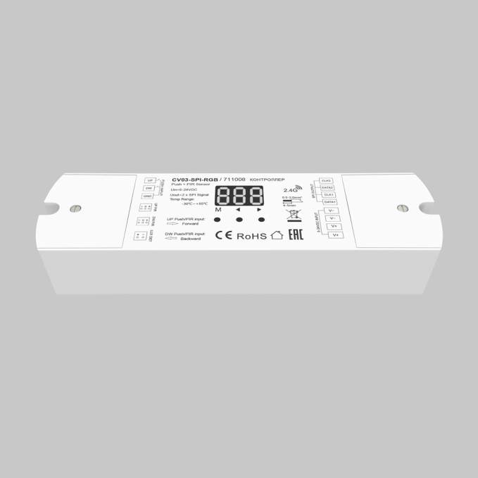 Контроллер SPI Цветной (RGB) 5-24В 360Вт, 711008, изображение 2 Контроллер SPI Цветной (RGB) 5-24В 360Вт, 711008, изображение 2