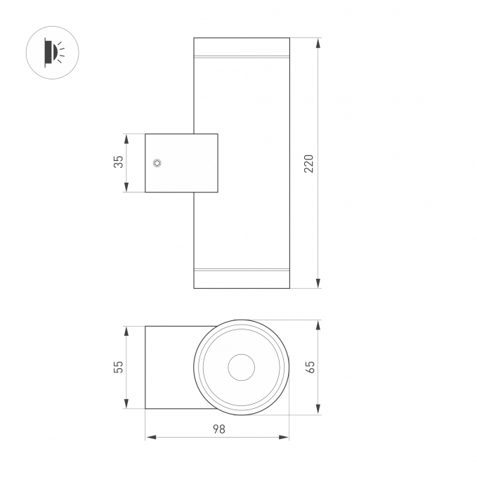 Светильник LGD-RAY-WALL-TWIN-R65-2x12W Warm3000 (GR, 6 deg, 230V), Arlight, 044231, изображение 2 Светильник LGD-RAY-WALL-TWIN-R65-2x12W Warm3000 (GR, 6 deg, 230V), Arlight, 044231, изображение 2