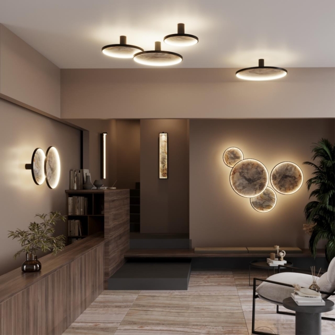Настенныйсветильн. со спотом LED 30W 3000K STOFLAKE L-VISION ODL24 213 ODEON LIGHT 5078/30WL, фото в интерьере 1