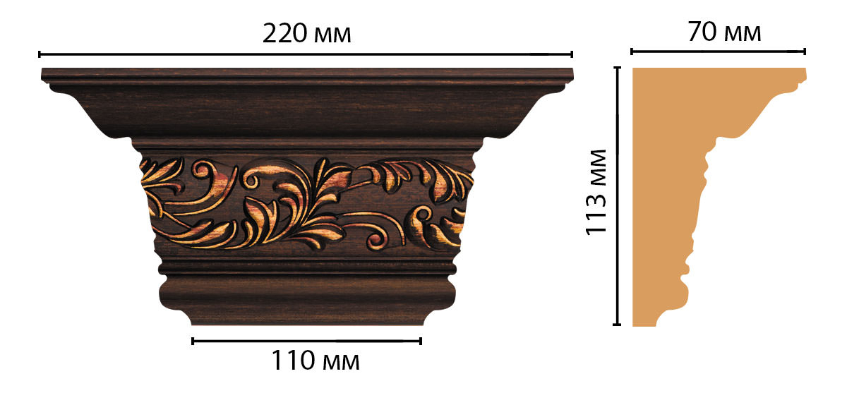 Капитель Decomaster D203-966, 220x113x70 мм Капитель Decomaster D203-966, 220x113x70 мм