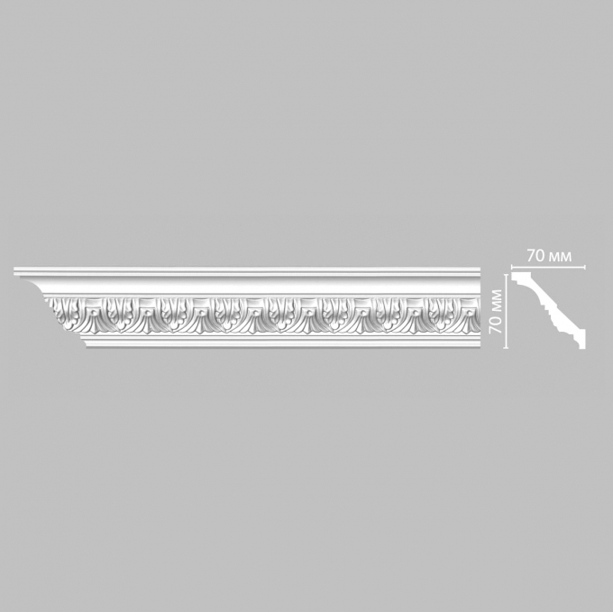 Карниз, плинтус потолочный с рисунком Decomaster 95622F гибкий, 70x70x2400 мм