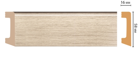 Плинтус напольный Decomaster D234-72ДМ, 58x16x2400 мм