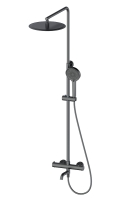 Душевая стойка со смесителем Wonzon & Woghand Stick WW-88739903-BGM темный графит брашированная с термостатом Душевая стойка со смесителем Wonzon & Woghand Stick WW-88739903-BGM темный графит брашированная с термостатом