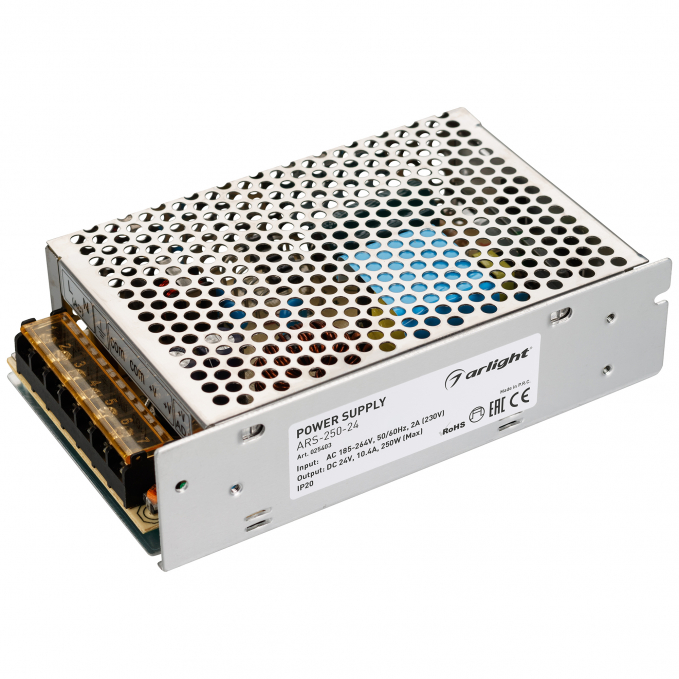 Блок питания ARS-250-24 (24V, 10.4A, 250W), Arlight, 025403, изображение 1 Блок питания ARS-250-24 (24V, 10.4A, 250W), Arlight, 025403, изображение 1