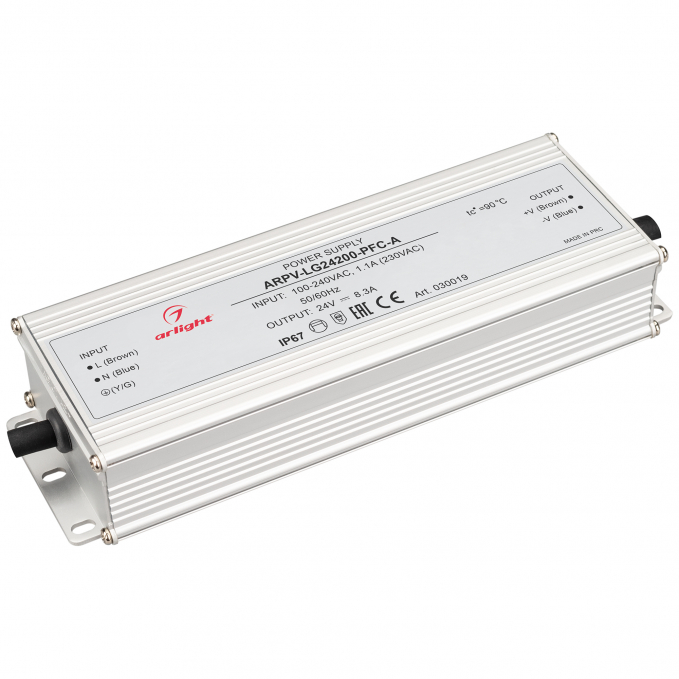 Блок питания ARPV-LG24200-PFC-A (24V, 8.3A, 200W), Arlight, 030019, изображение 1 Блок питания ARPV-LG24200-PFC-A (24V, 8.3A, 200W), Arlight, 030019, изображение 1