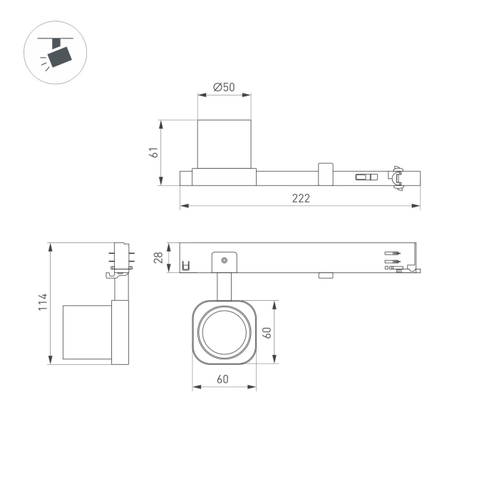 Светильник LGD-DIAFILM-4TR-R60-10W Warm3000 (WH, 60 deg, 230V), Arlight, 061496, изображение 2 Светильник LGD-DIAFILM-4TR-R60-10W Warm3000 (WH, 60 deg, 230V), Arlight, 061496, изображение 2