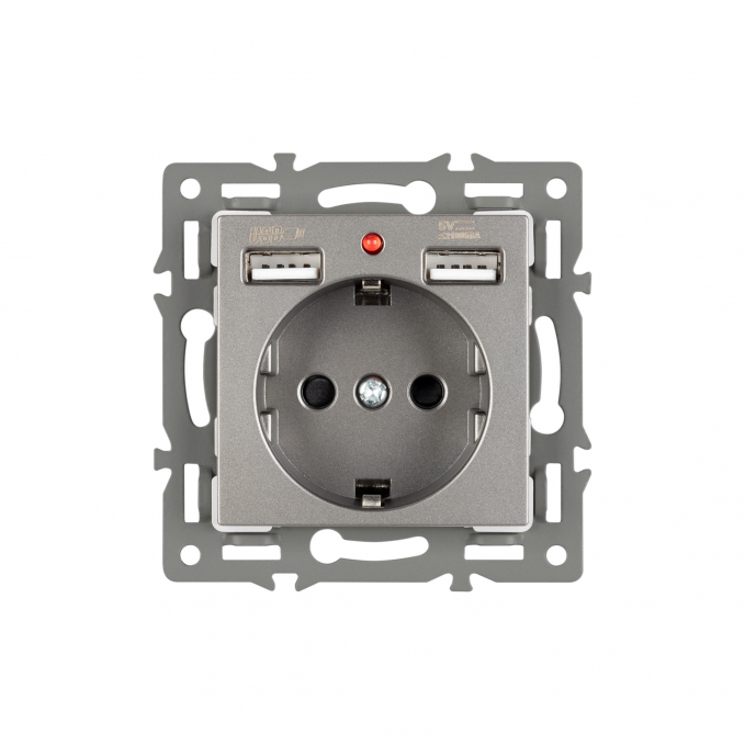 Механизм розетки с USB зарядкой SCT-MUAA-PL-GR (250V, 16A), Arlight, 043735, изображение 2 Механизм розетки с USB зарядкой SCT-MUAA-PL-GR (250V, 16A), Arlight, 043735, изображение 2