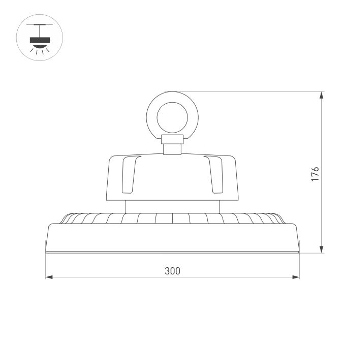 Светильник SP-ERCON-R300-200W White5000 (BK, 90 deg, 230V), Arlight, 056106 Светильник SP-ERCON-R300-200W White5000 (BK, 90 deg, 230V), Arlight, 056106