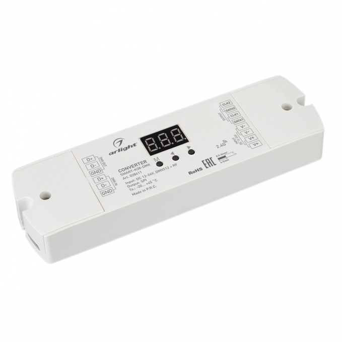 Конвертер SMART-K38-DMX (12-24V, SPI, 2.4G), Arlight, 028411, изображение 1 Конвертер SMART-K38-DMX (12-24V, SPI, 2.4G), Arlight, 028411, изображение 1