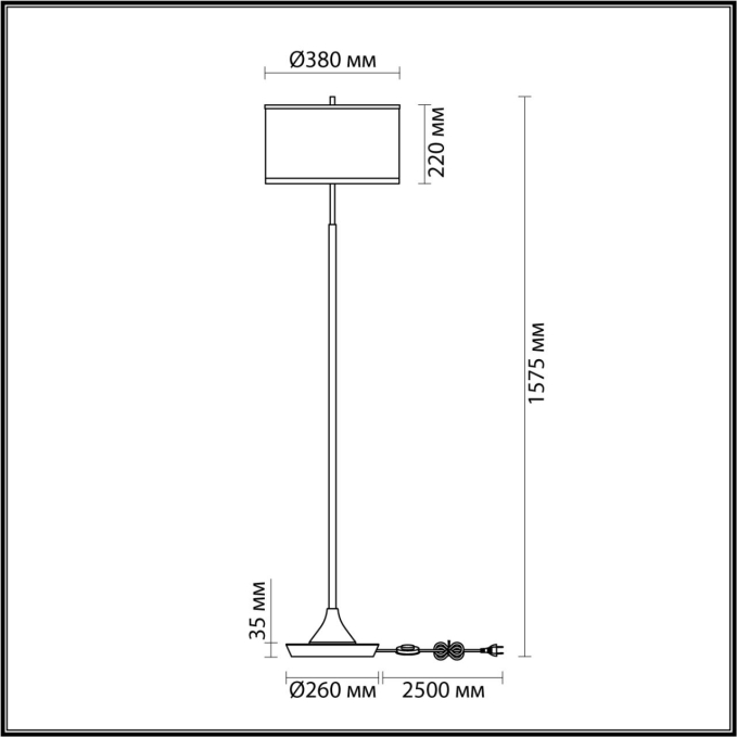 Торшер E27 LED 2*10W BERGI MODERN (В 2-х КОРОБКАХ) ODL24 203 ODEON LIGHT 5064/2F, схема товара Торшер E27 LED 2*10W BERGI MODERN (В 2-х КОРОБКАХ) ODL24 203 ODEON LIGHT 5064/2F, схема товара