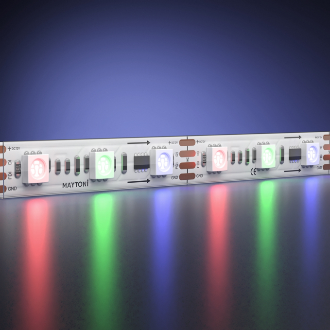 Светодиодная лента 12В 5050 14,4Вт/м 5м IP 68 Адресная (SPI) Цветная (RGB) 201245, 201245, изображение 1 Светодиодная лента 12В 5050 14,4Вт/м 5м IP 68 Адресная (SPI) Цветная (RGB) 201245, 201245, изображение 1