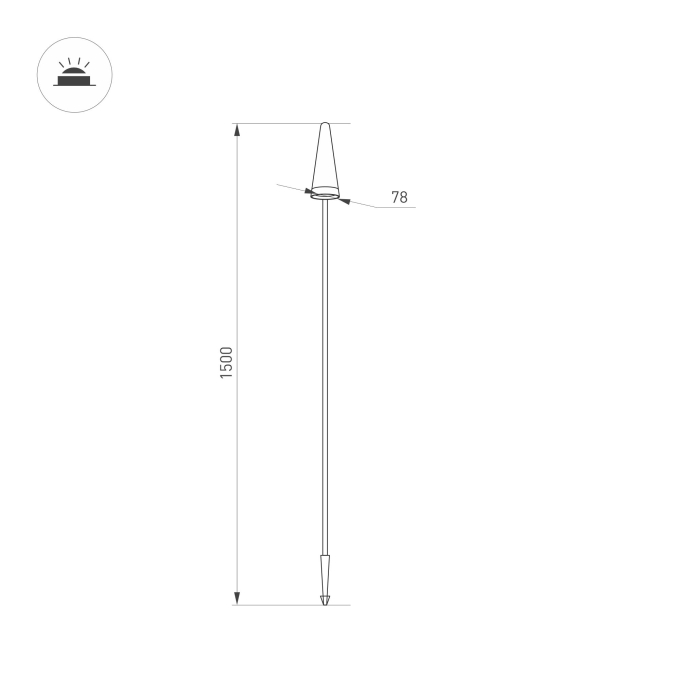 Светильник LGD-CONO-BOLL-H1500-7W Warm3000 (DG, 36 deg, 230V), Arlight, 037521, изображение 5 Светильник LGD-CONO-BOLL-H1500-7W Warm3000 (DG, 36 deg, 230V), Arlight, 037521, изображение 5