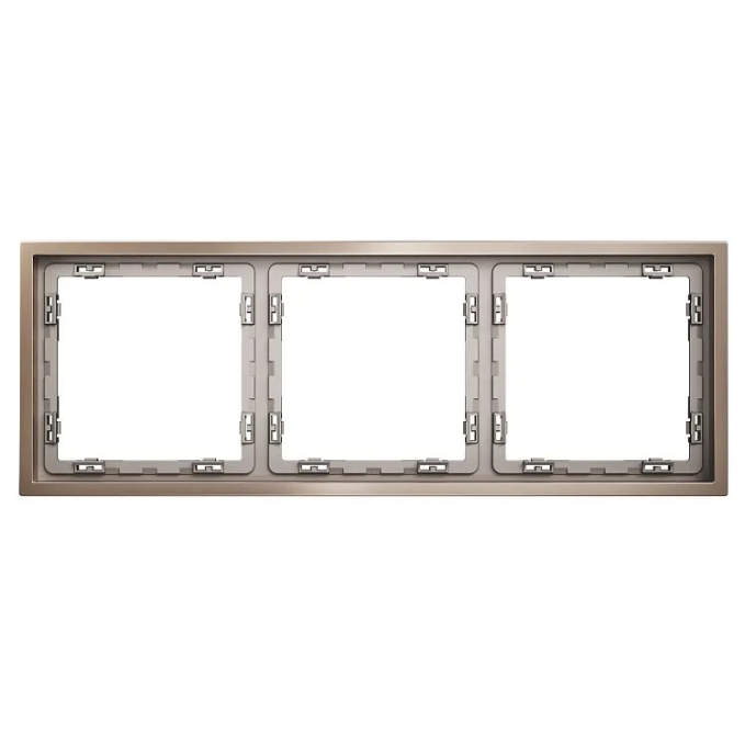 Рамка металлическая на 3 поста, S70 Metal (платина), Voltum, VLSM120310 Рамка металлическая на 3 поста, S70 Metal (платина), Voltum, VLSM120310