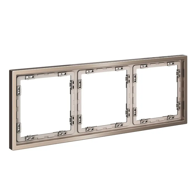Рамка металлическая на 3 поста, S70 Metal (платина), Voltum, VLSM120310 Рамка металлическая на 3 поста, S70 Metal (платина), Voltum, VLSM120310