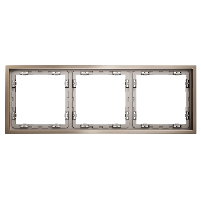 Рамка металлическая на 3 поста, S70 Metal (платина), Voltum, VLSM120310 Рамка металлическая на 3 поста, S70 Metal (платина), Voltum, VLSM120310