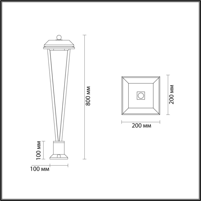 Уличный светильник IP65 LED 12W 3000K AC85-265V BEARITZ NATURE ODL25 673 ODEON LIGHT 6655/12GL3, схема товара Уличный светильник IP65 LED 12W 3000K AC85-265V BEARITZ NATURE ODL25 673 ODEON LIGHT 6655/12GL3, схема товара