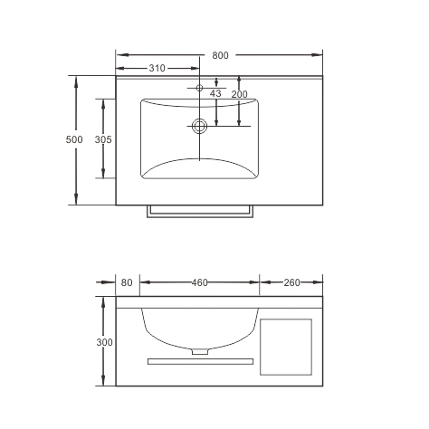 Раковина-моноблок Sapbox SB-WF-MJJ-80M406 80 см серый мрамор Раковина-моноблок Sapbox SB-WF-MJJ-80M406 80 см серый мрамор