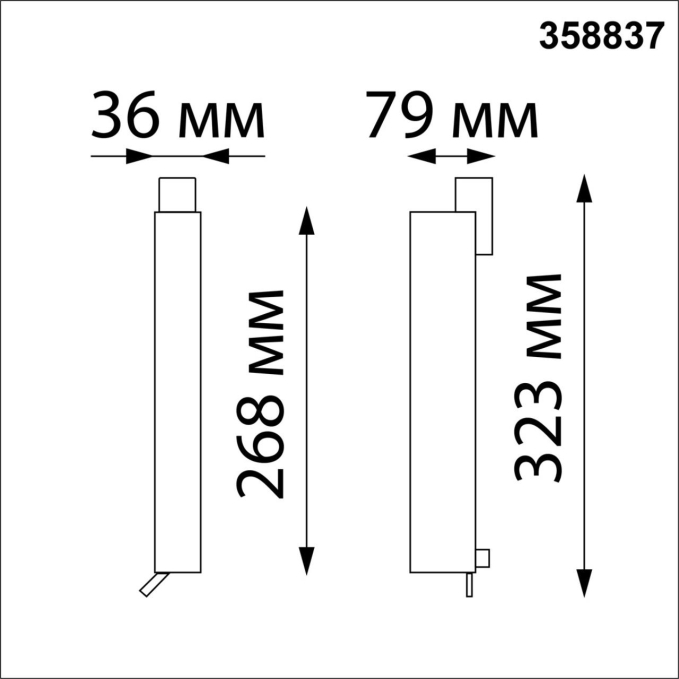 Светильник трехфазный трековый светодиодный IP20 LED 4000K 18W 220V ITER PORT NT22 306 NOVOTECH 358837, схема товара Светильник трехфазный трековый светодиодный IP20 LED 4000K 18W 220V ITER PORT NT22 306 NOVOTECH 358837, схема товара