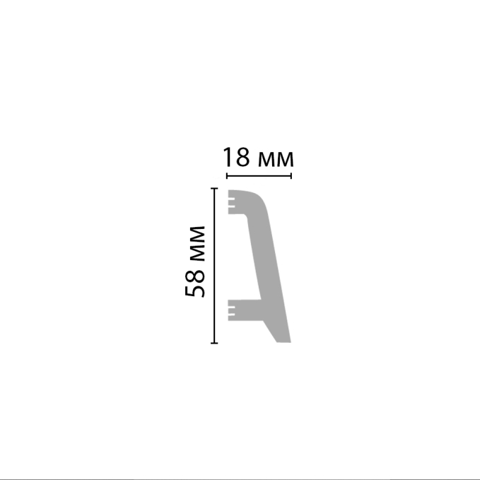 Плинтус напольный Decomaster D231ДМ, 58x18x2000 мм
