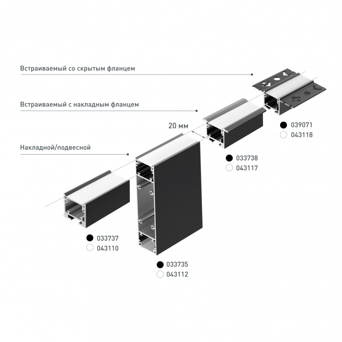 Профиль SL-LINE-25100-DUAL-2500 BLACK, Arlight, 033735, изображение 4 Профиль SL-LINE-25100-DUAL-2500 BLACK, Arlight, 033735, изображение 4