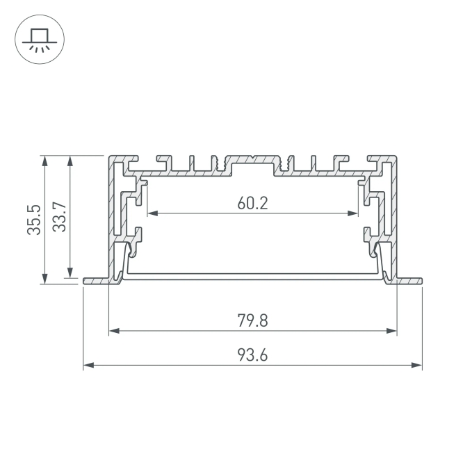 Профиль с экраном S2-LINIA94-F-2500 ANOD+OPAL, Arlight, 021178(1), изображение 3 Профиль с экраном S2-LINIA94-F-2500 ANOD+OPAL, Arlight, 021178(1), изображение 3