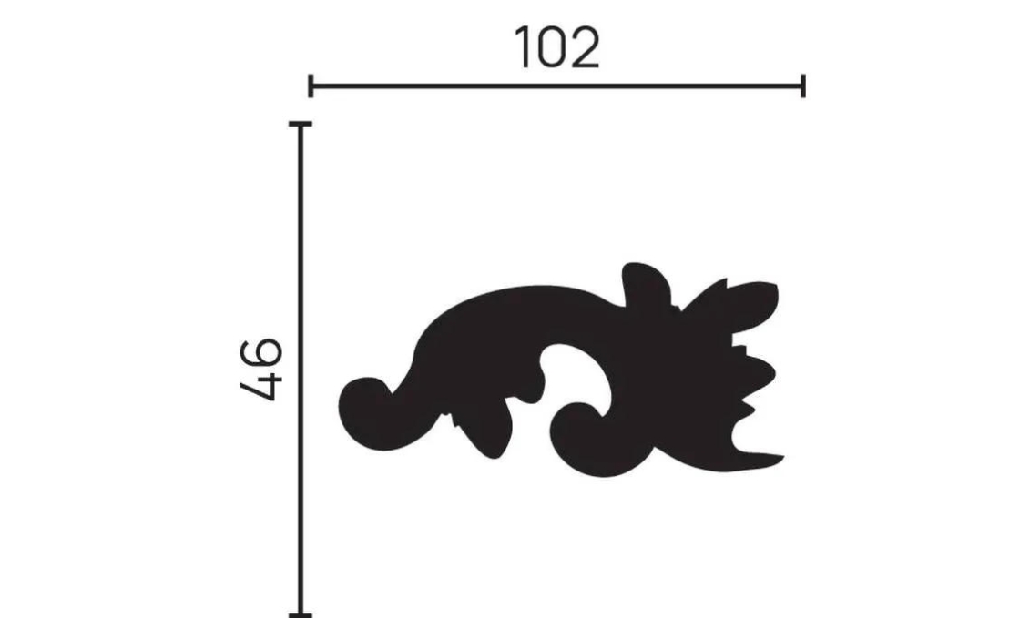 Декоративный элемент Decor-Dizayn H1-DD35 LR, 102x46x16 мм Декоративный элемент Decor-Dizayn H1-DD35 LR, 102x46x16 мм