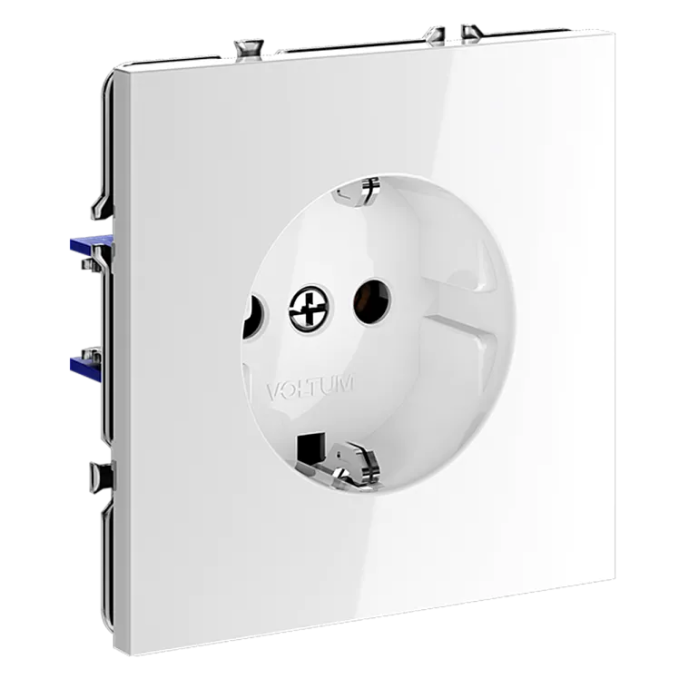 Розетка встраиваемая VOLTUM S70 с заземлением 16А, (белый глянцевый), Voltum, VLS040101 Розетка встраиваемая VOLTUM S70 с заземлением 16А, (белый глянцевый), Voltum, VLS040101