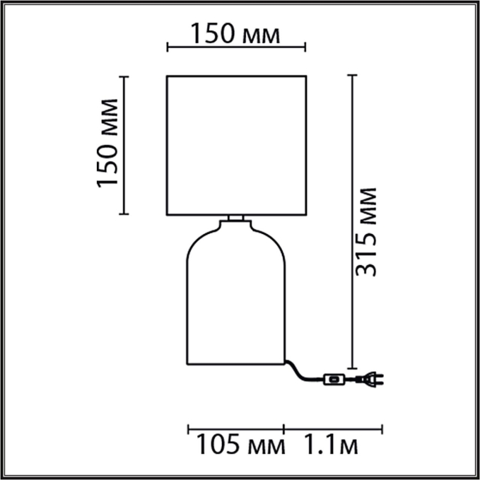 Настольная лампа Е27 1*60W 220V NIANA MODERNI LN26 495 LUMION 8220/1T, схема товара Настольная лампа Е27 1*60W 220V NIANA MODERNI LN26 495 LUMION 8220/1T, схема товара