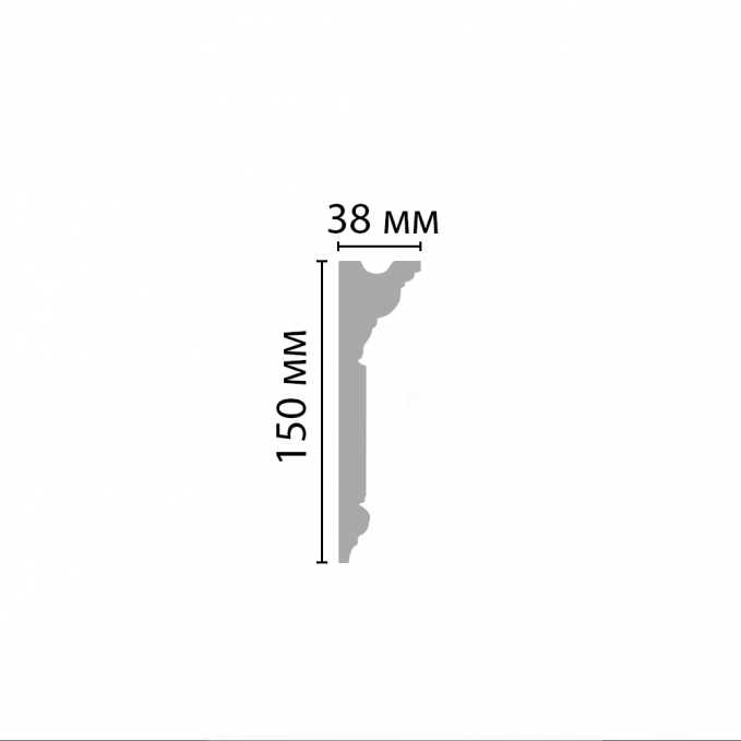 Карниз, плинтус потолочный Decomaster D214-56 ШК/6, 150x38x2400 мм Карниз, плинтус потолочный Decomaster D214-56 ШК/6, 150x38x2400 мм