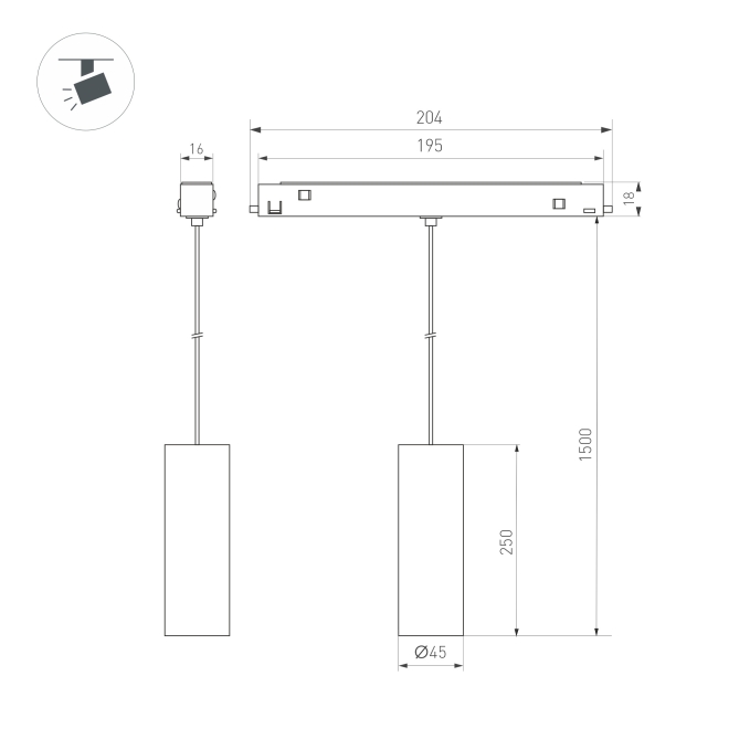 Светильник MAG-ORIENT-SPOT-HANG-R45-12W Warm3000 (WH, 24 deg, 48V, DALI), Arlight, 035831, изображение 5 Светильник MAG-ORIENT-SPOT-HANG-R45-12W Warm3000 (WH, 24 deg, 48V, DALI), Arlight, 035831, изображение 5