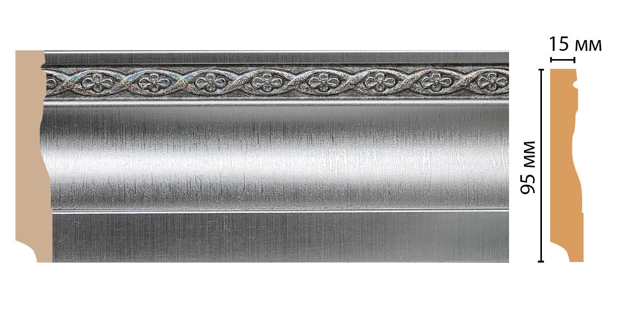 Плинтус напольный Decomaster 153-55, 95x12x2400 мм